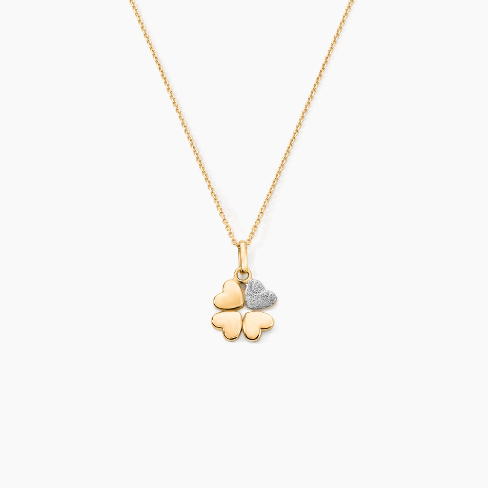 Pendentif Eudocie Coeur Trefle Or Jaune - Pendentifs Famille | Marc Orian