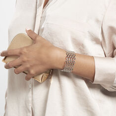 Bracelet Manchette Ouvert Acier Blanc Buglose - Bracelets manchettes Femme | Marc Orian
