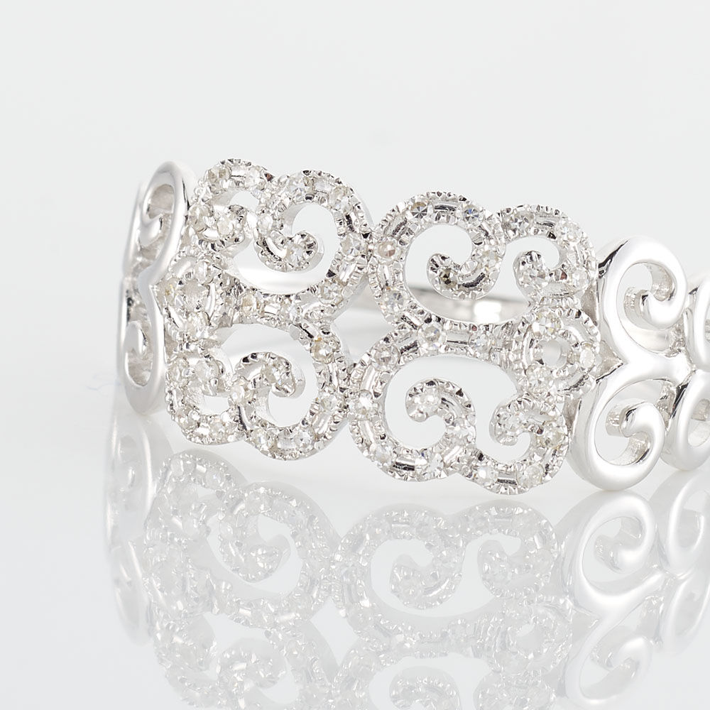 Bague Arabesque Or Blanc Diamant - Bagues pierres pr&eacute;cieuses Femme | Marc Orian