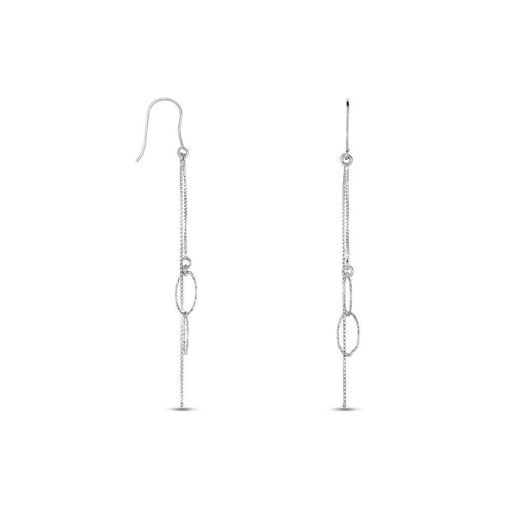 Boucles D'oreilles Pendantes Sybille Argent Blanc - Pendantes Femme | Marc Orian