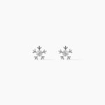 Boucles D'oreilles Puces Jamie Flocon Or Blanc Oxyde De Zirconium - Puces Femme | Marc Orian