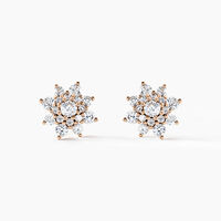 Boucles D'oreilles Puces Lorraine Argent Rose Oxyde De Zirconium