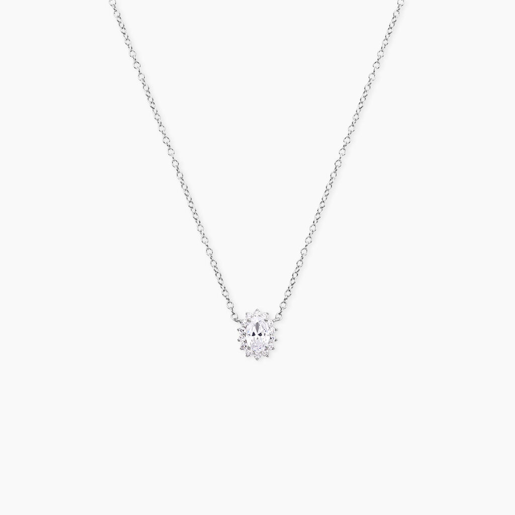 Collier Liz Argent Blanc Oxyde De Zirconium - Colliers avec pierres Femme | Marc Orian