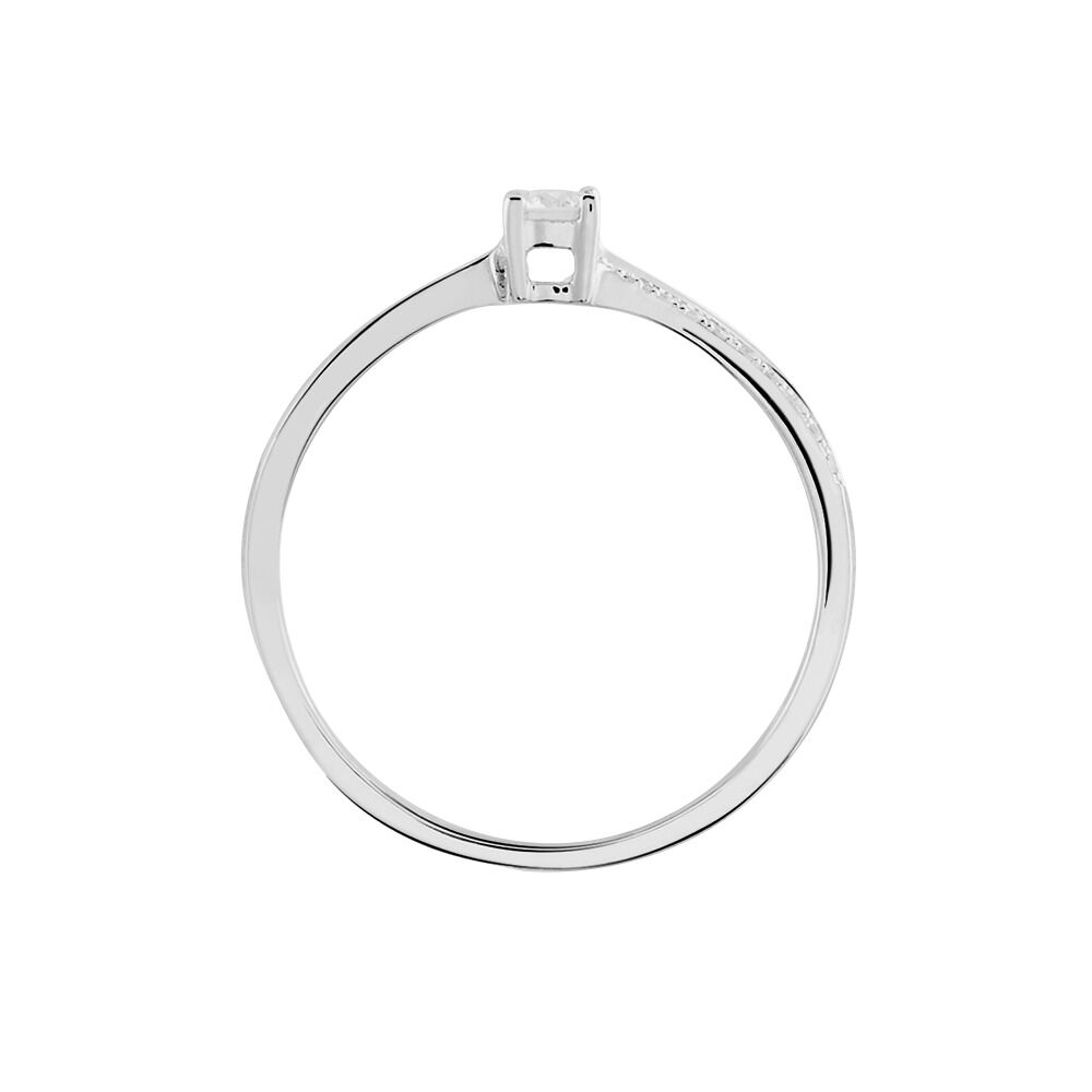Bague Solitaire Asia Or Blanc Diamant - Parures de mariage Femme | Marc Orian