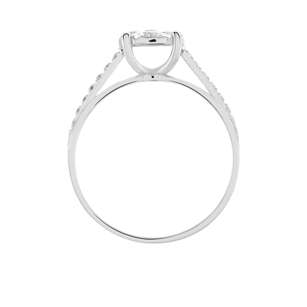 Bague Kate Or Blanc Diamant Synth&eacute;tique - Parures de mariage Femme | Marc Orian