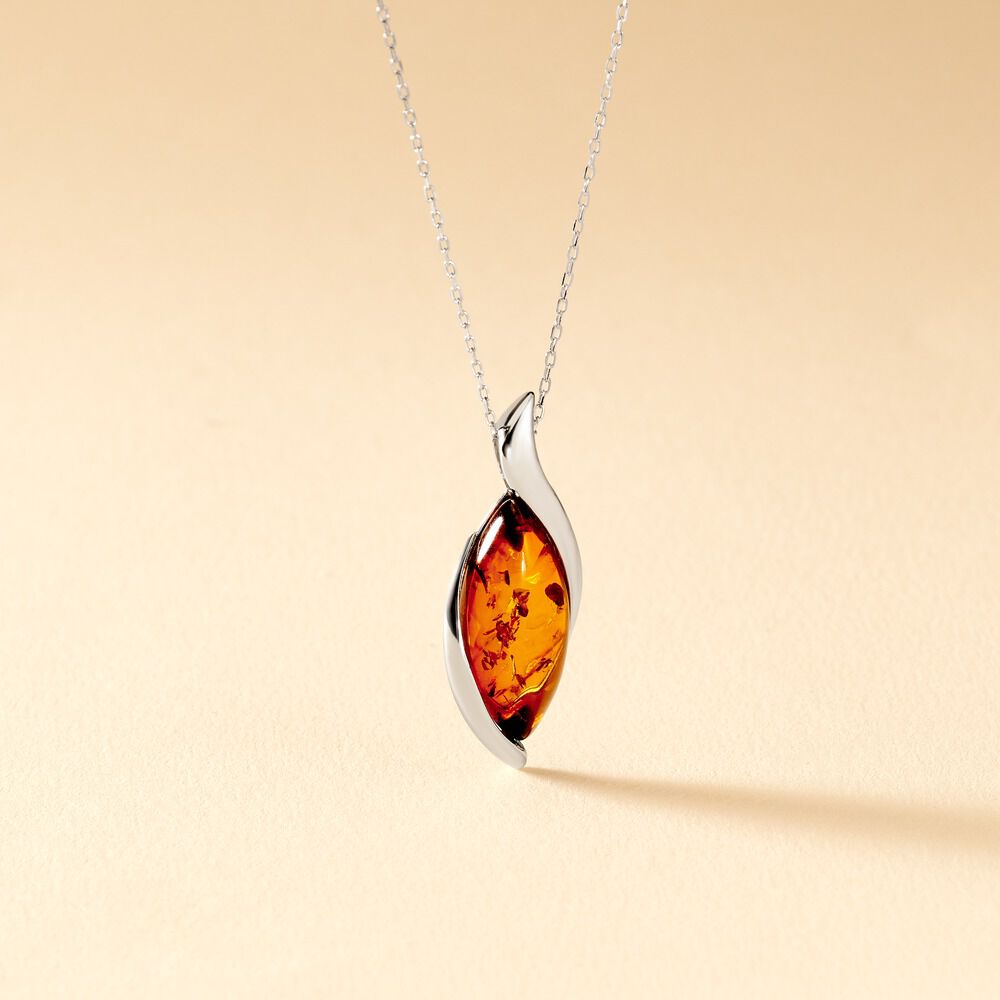 Collier Vyara Argent Blanc Ambre - Colliers avec pierres Femme | Marc Orian
