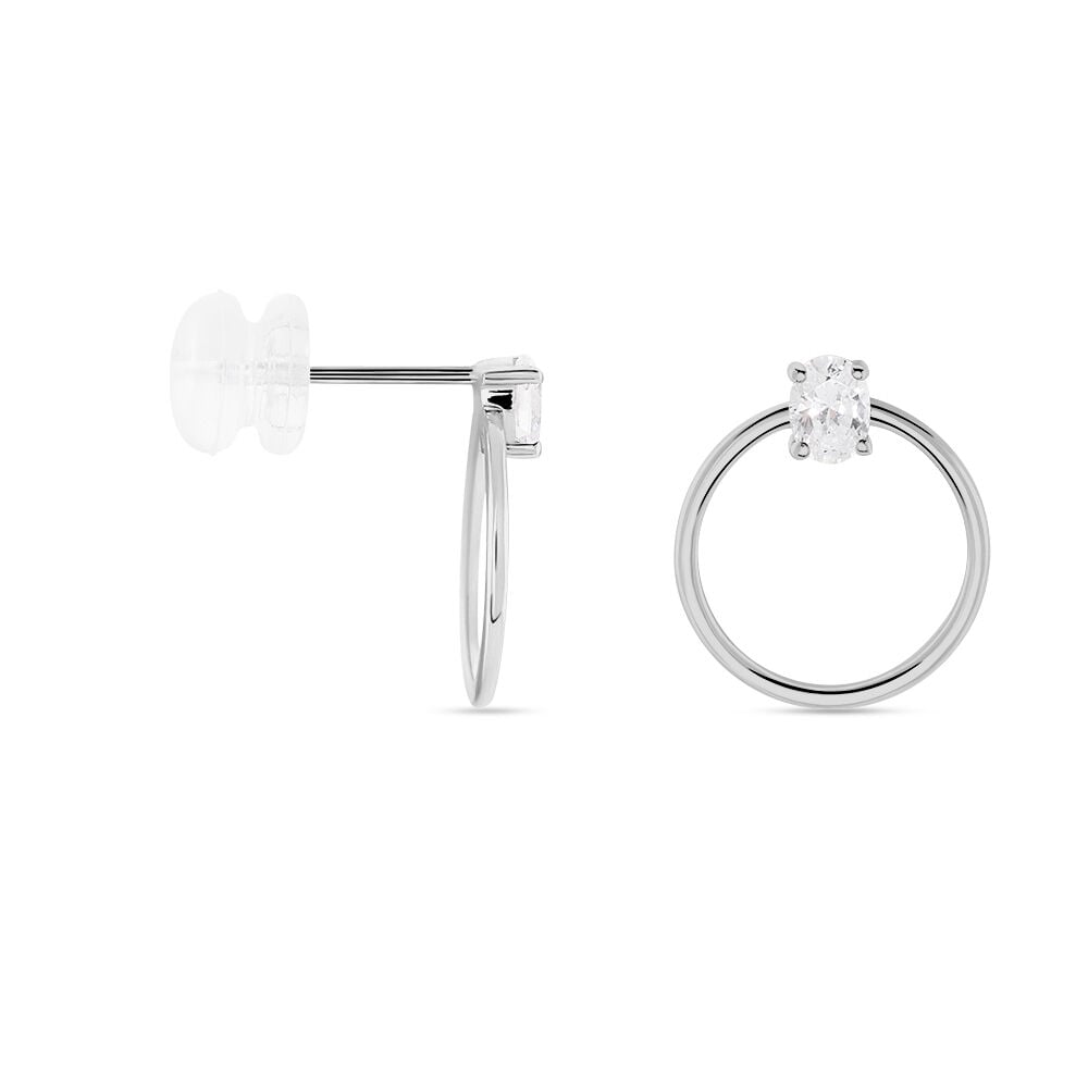 Créoles Kip Or Blanc Oxyde De Zirconium - Créoles Femme | Marc Orian