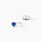 Boucles D'Oreilles Puces Mini Heart Argent Blanc Oxyde De Zirconium - Puces Femme | Marc Orian