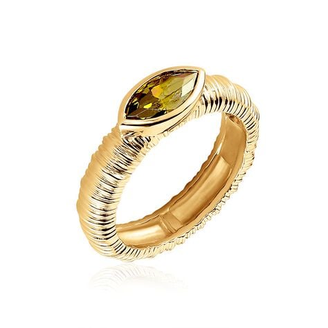 Bague Angelica Plaque Or Jaune Oxyde De Zirconium - Solitaires Femme | Marc Orian