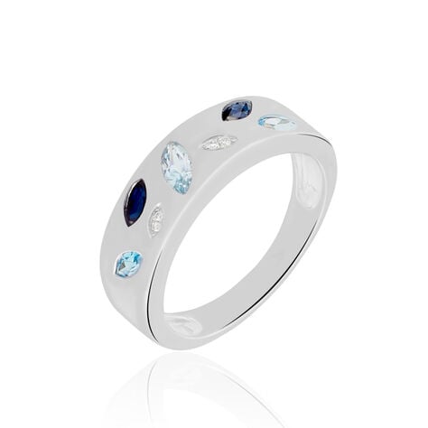 Bague Or Blanc Topaze Et Saphir - Bagues pierres fines Femme | Marc Orian