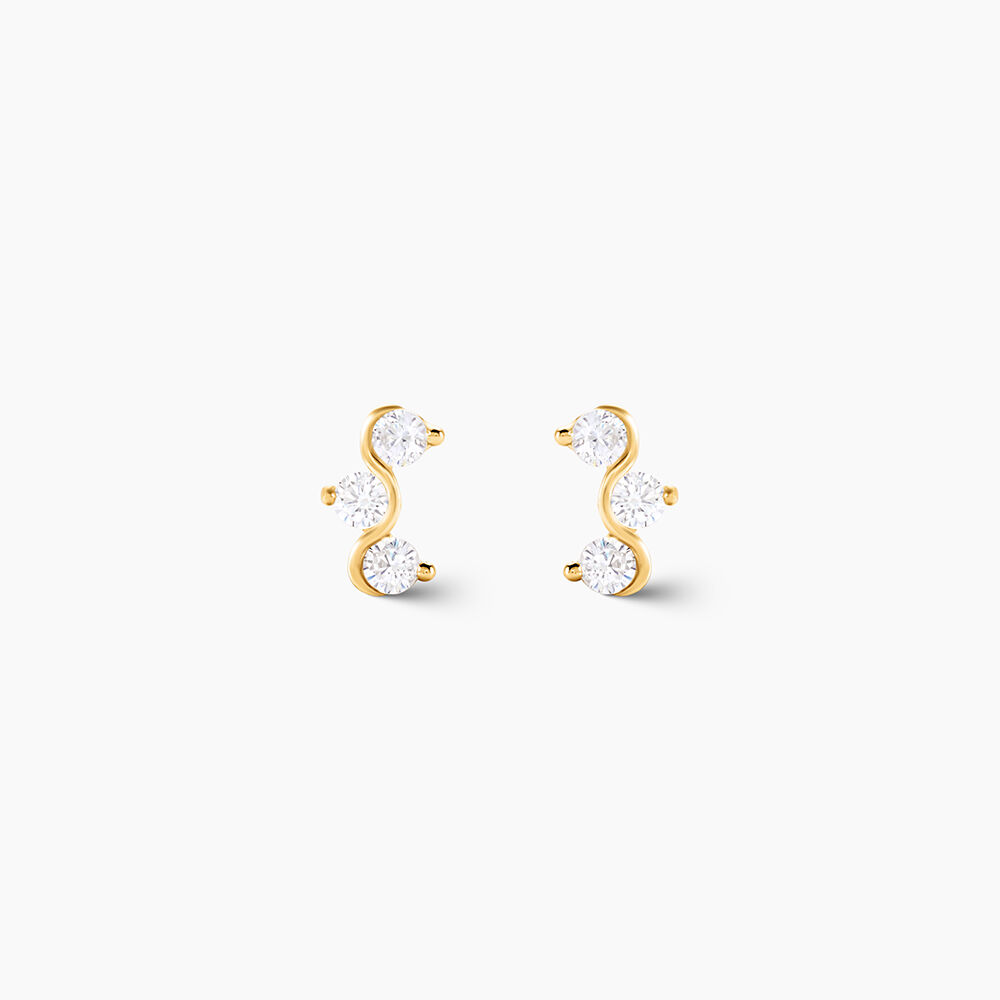 Boucles D'oreilles Puces Mureille Or Jaune Oxyde De Zirconium - Puces Femme | Marc Orian