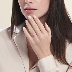 Bague Jozsua Or Rose Morganite Peche Oxyde De Zirconium - Bagues Femme | Marc Orian