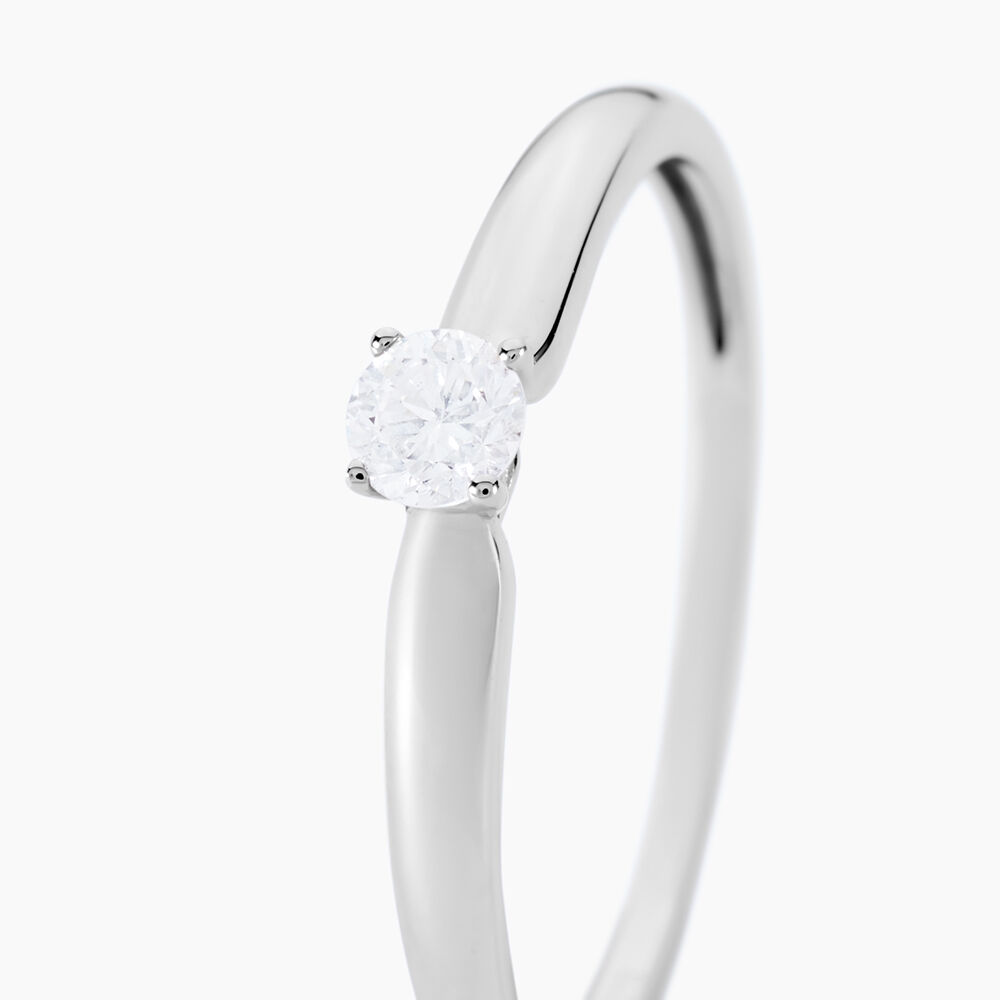 Bague Solitaire Flora Or Blanc Diamant - Solitaires Femme | Marc Orian