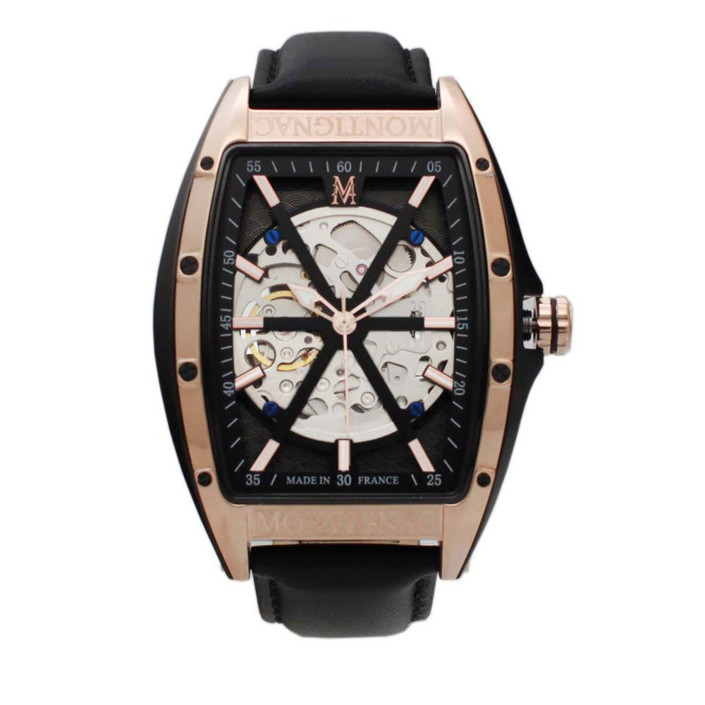 Montre Montignac Tonneau Automatique Noir - Montres automatiques Homme | Marc Orian