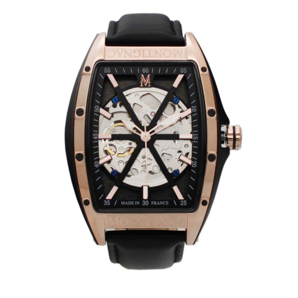 Montre Montignac Tonneau Automatique Noir - Montres automatiques Homme | Marc Orian