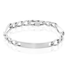 Bracelet Identité Vivian Maille Alternee 1/3 Argent Blanc - Gourmettes Homme | Marc Orian