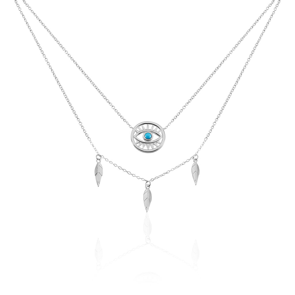 Collier Gipsy Argent Blanc Pierre De Synthese - Colliers avec pierres Femme | Marc Orian