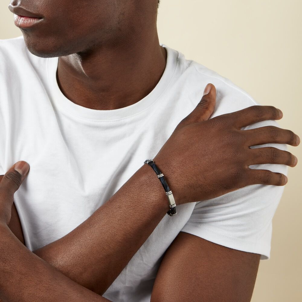 Bracelet Acier Blanc Pacome - Bracelets cuir Homme | Marc Orian