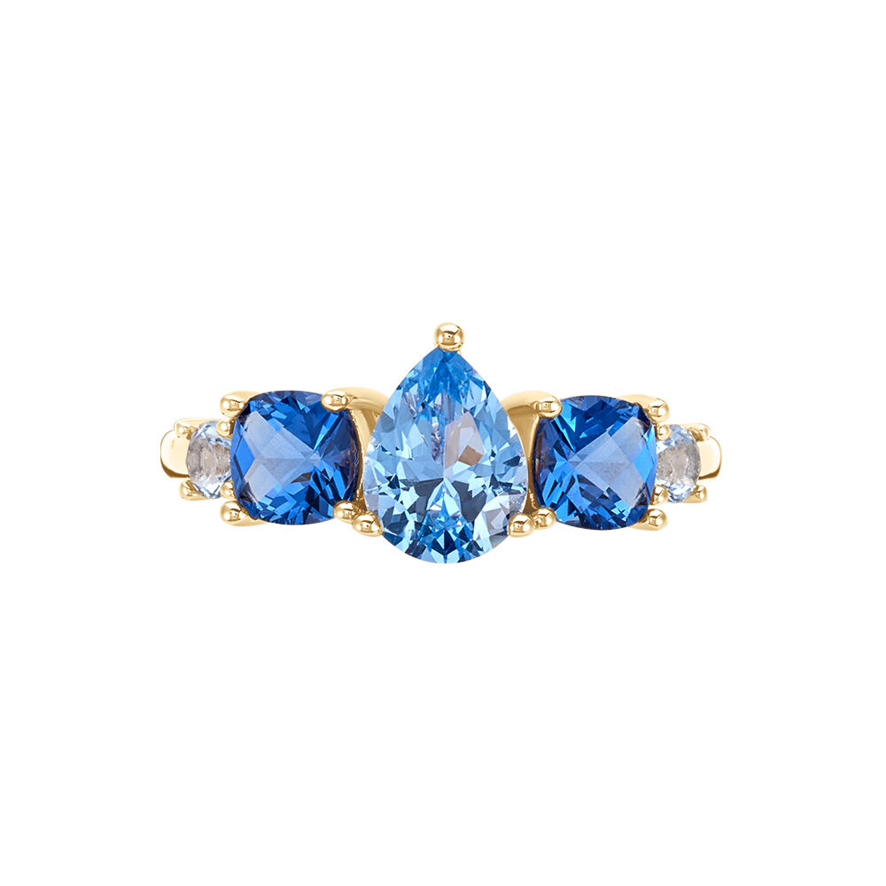 Bague Huffie Plaqué Or Jaune Pierre D'imitation - Bagues avec pierre Femme | Marc Orian