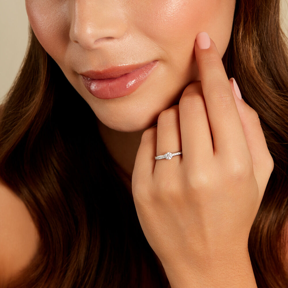 Bague Aramis Ld Platine Blanc Diamant Synth&eacute;tique - Solitaires Femme | Marc Orian