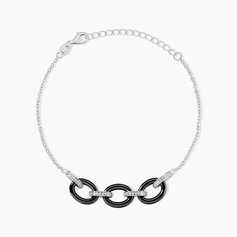 Bracelet Nowell Argent Blanc Oxyde De Zirconium Et C&eacute;ramique - Bracelets fantaisie Femme | Marc Orian