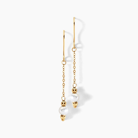Boucles D'oreilles Pendantes Petrona Or Jaune Perle De Culture - Pendantes Femme | Marc Orian