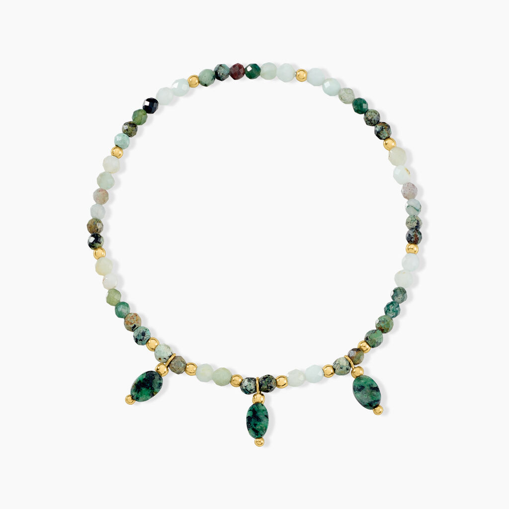 Bracelet Acier Jaune Cordiérite Labradorite - Bracelets chaînes Femme | Marc Orian