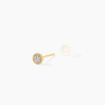 Boucles D'oreilles Puces Vaina Or Jaune Diamant - Puces Femme | Marc Orian