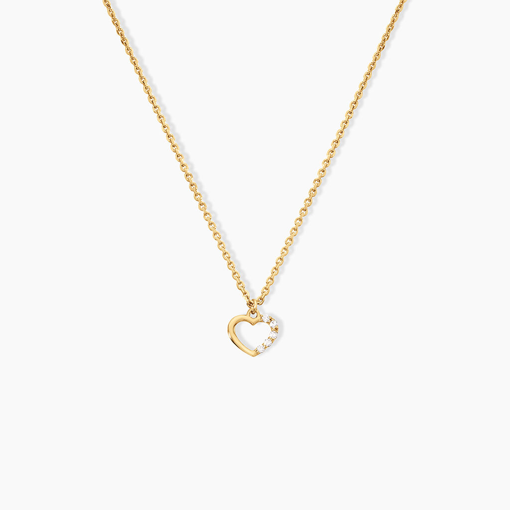 Collier Vehanouche Argent Dor&eacute; A L'Or 750/1000 Oxyde De Zirconium - Colliers avec pierres Enfant | Marc Orian