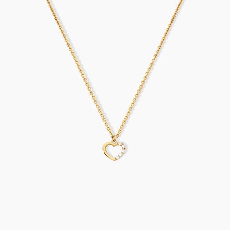 Collier Vehanouche Argent Dor&eacute; A L'Or 750/1000 Oxyde De Zirconium - Colliers avec pierres Enfant | Marc Orian