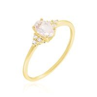 Bague Diapre Or Jaune Quartz Oxyde De Zirconium