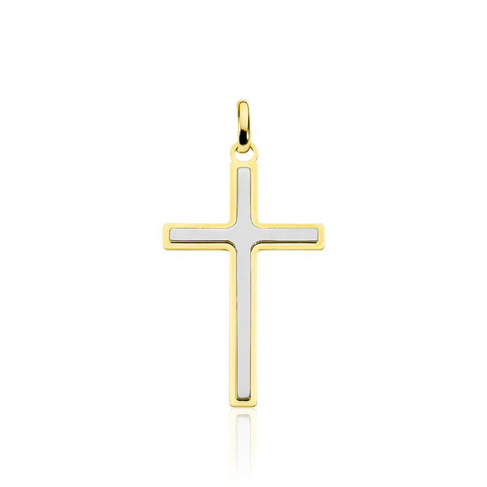 Pendentif Casey Croix Or Bicolore - Pendentifs Famille | Marc Orian