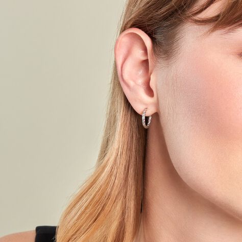 Créoles Djulia Argent Blanc - Boucles d'oreilles Créoles Femme | Marc Orian