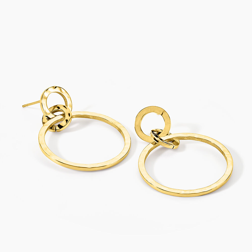 Boucles D'oreilles Pendantes Oia Acier Jaune - Pendantes Femme | Marc Orian