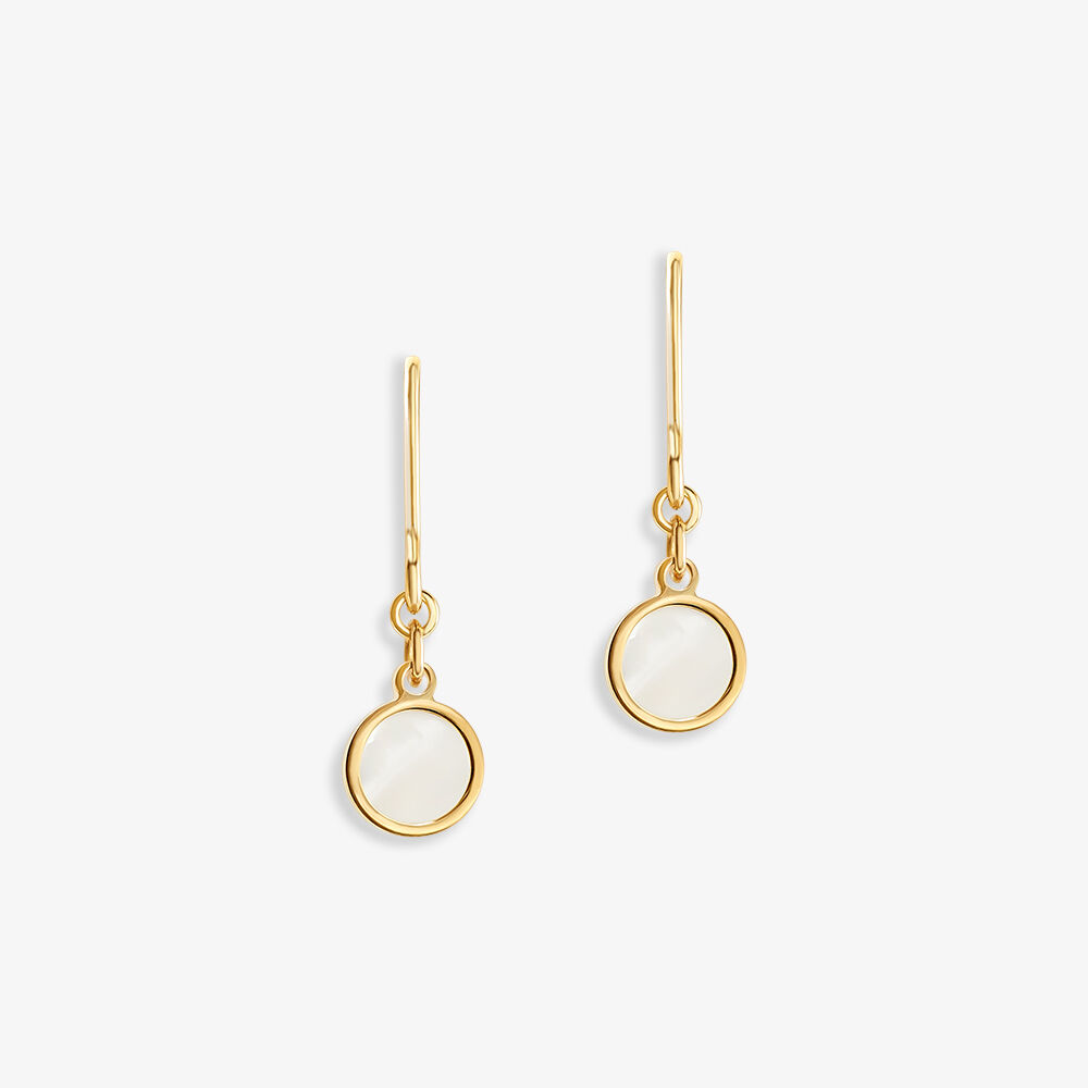 Boucles D'oreilles Pendantes Naïade Or Jaune Nacre - Pendantes Femme | Marc Orian