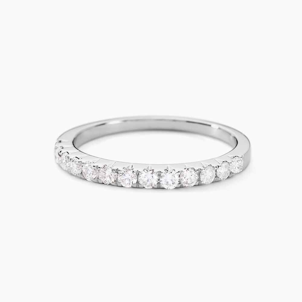 Alliance Pristina Or Blanc Diamant - Alliances avec pierres Femme | Marc Orian