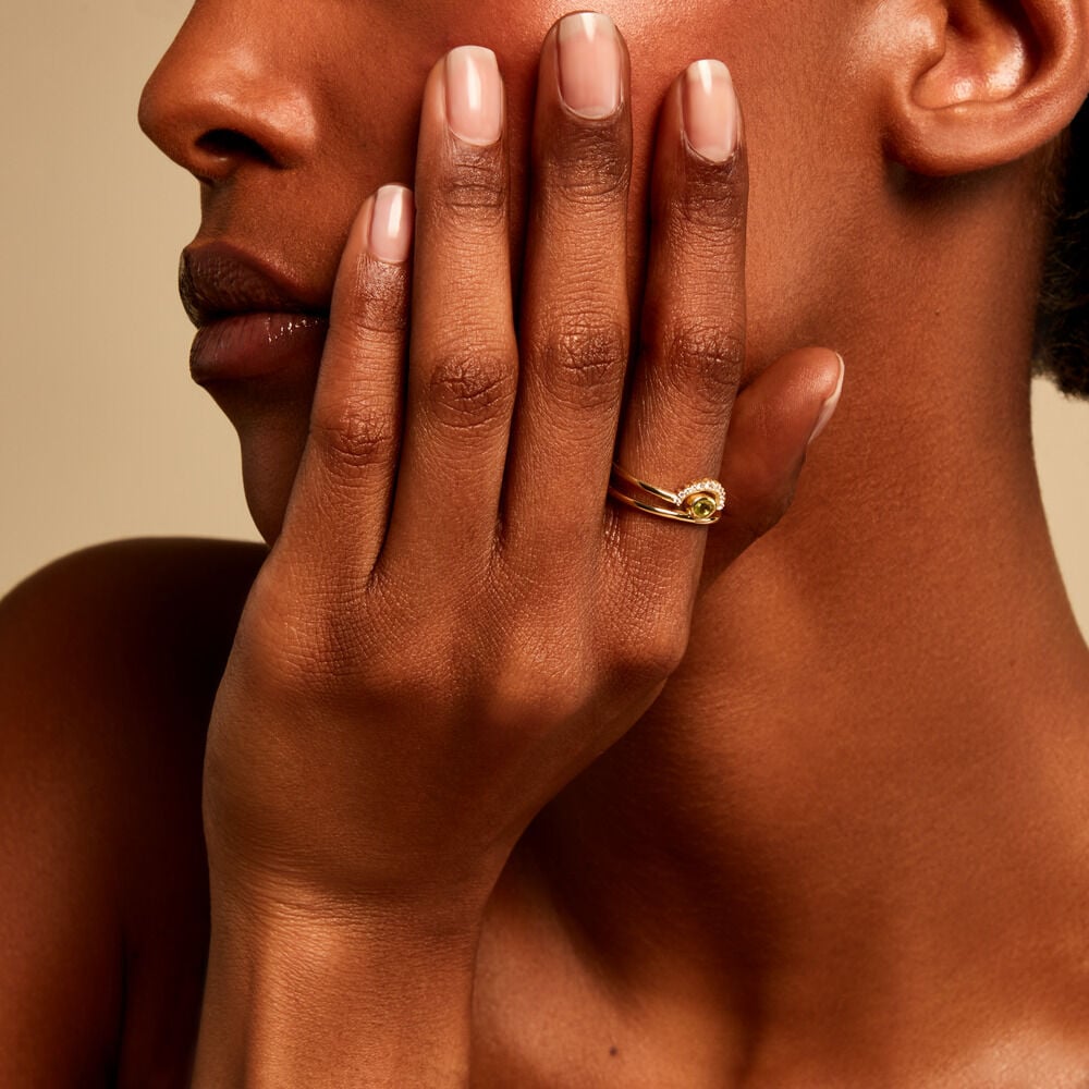 Bague Poem Argent Jaune P&eacute;ridot Oxyde De Zirconium - Bijoux fantaisie Femme | Marc Orian