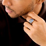 Bague Alaric Acier Blanc Lapis Lazuli - Bijoux fantaisie Homme | Marc Orian