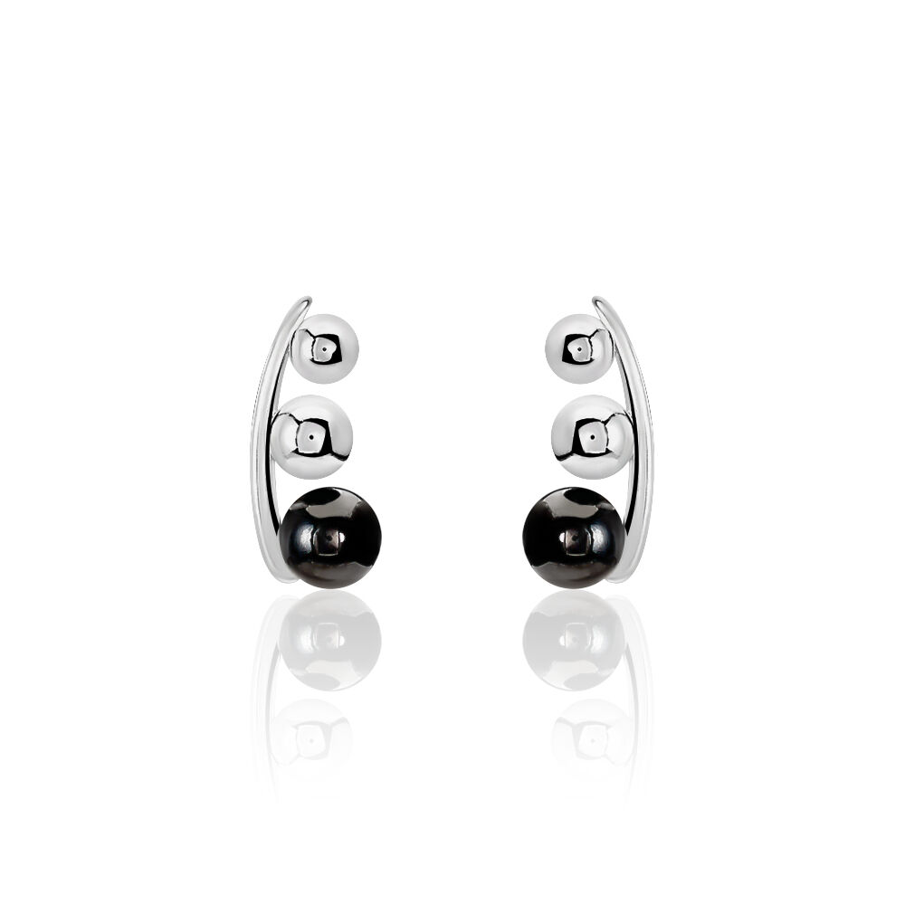 Bijoux D'oreilles Cleya Argent Blanc Céramique - Piercings d'oreilles Femme | Marc Orian