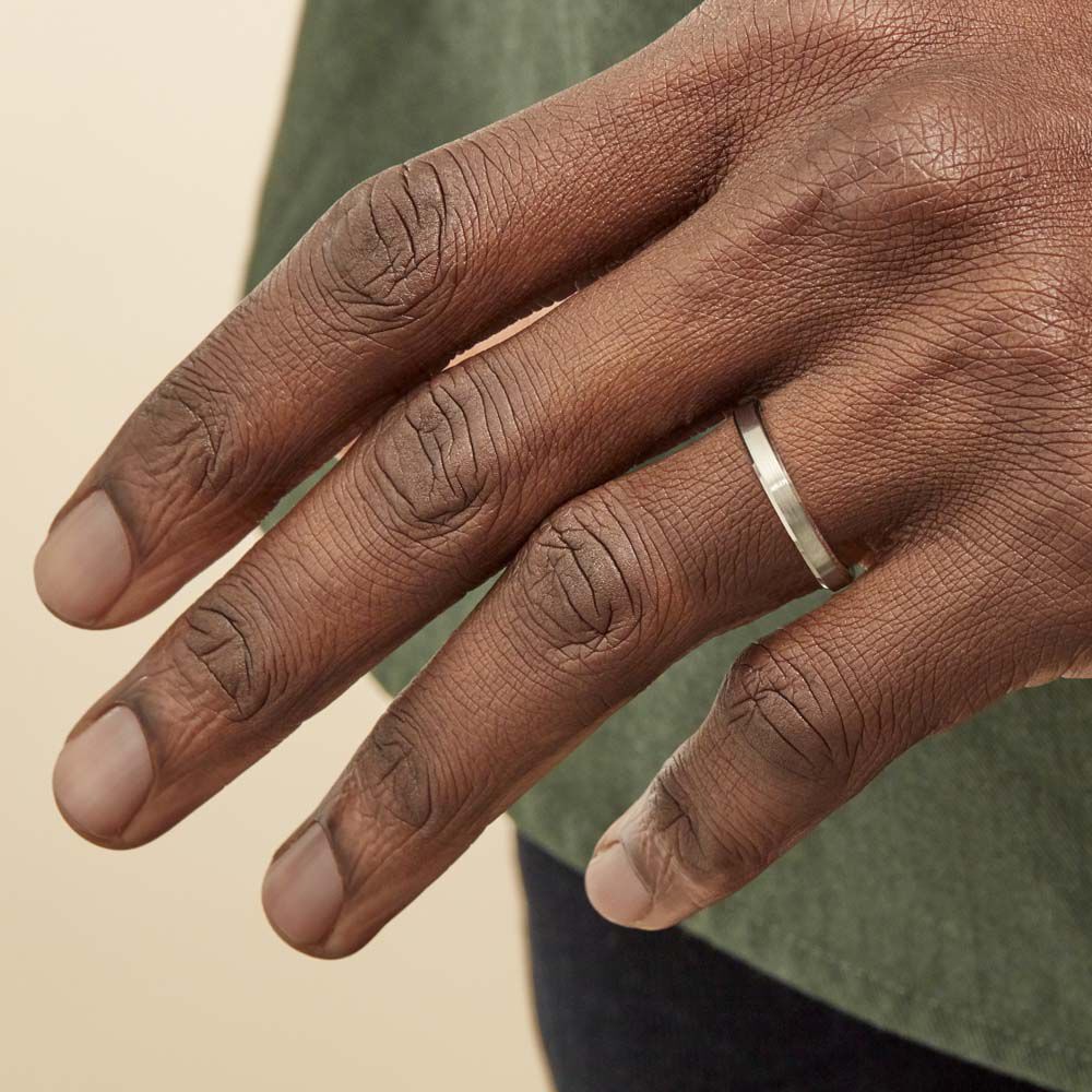 Alliance Rominus Ruban Plat Palladium Blanc - Alliances duo Homme | Marc Orian