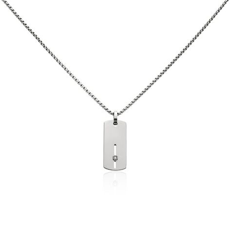 Collier Iefan Acier Blanc Oxyde De Zirconium - Colliers avec pierres Homme | Marc Orian