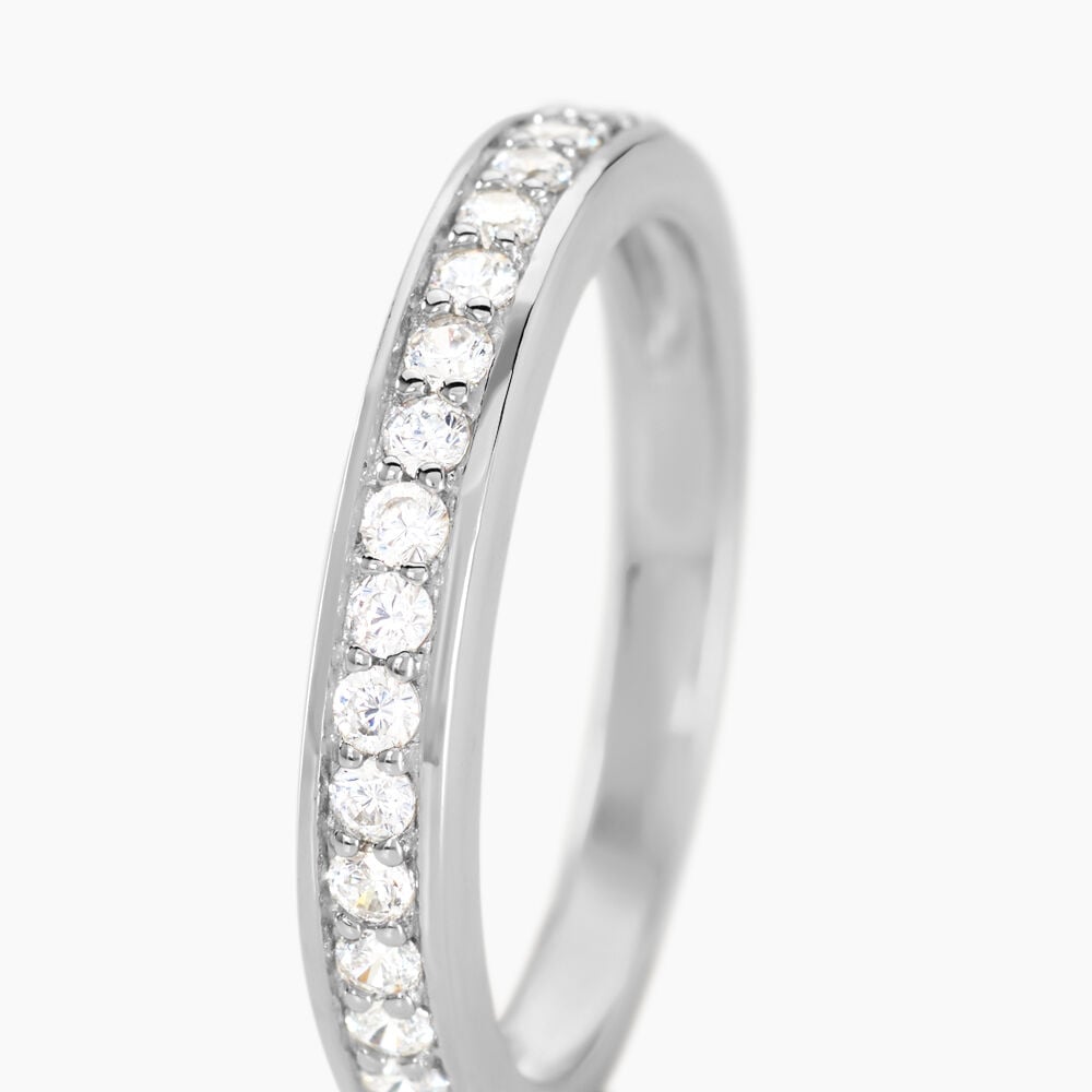 Demi Alliance Heket Argent Blanc Oxyde De Zirconium - Alliances duo Femme | Marc Orian