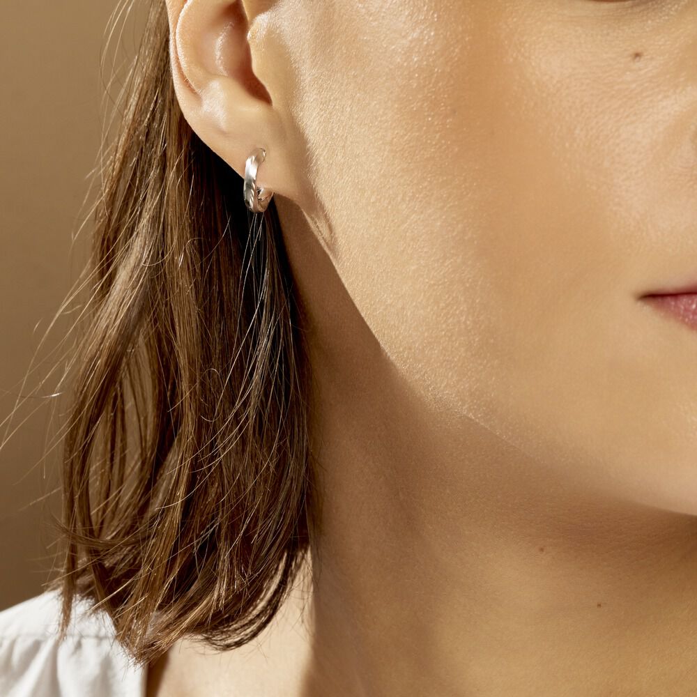 Créoles Argent Blanc Diane - Créoles Femme | Marc Orian