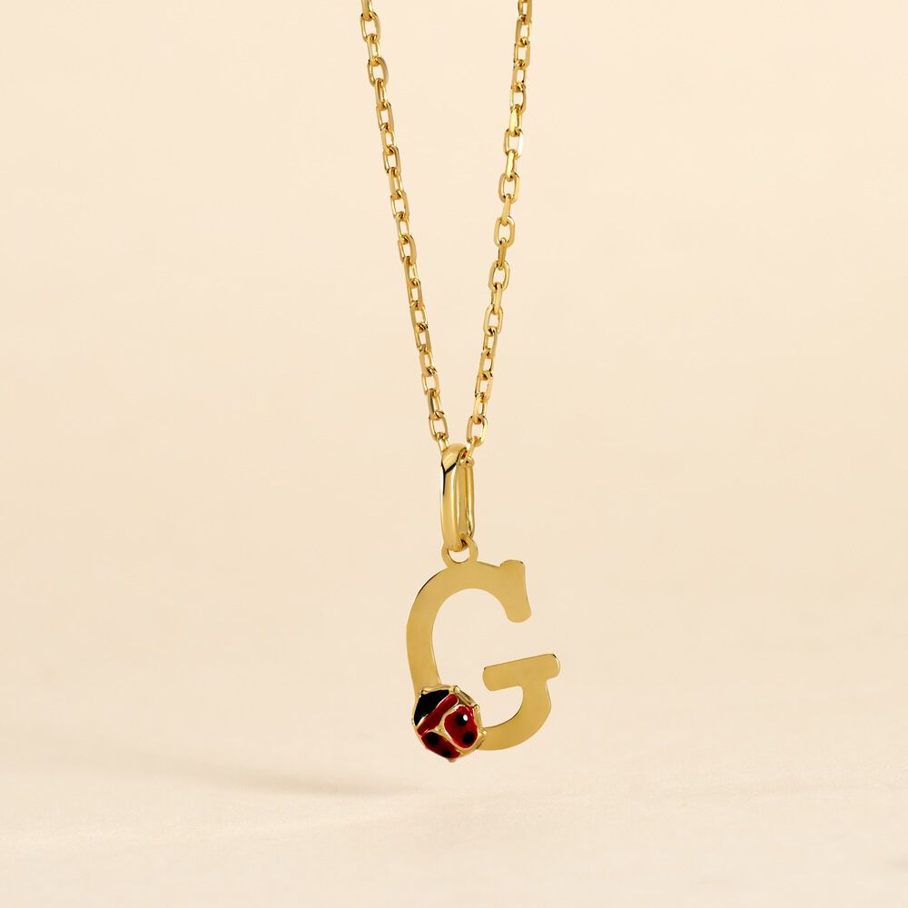 Pendentif Helidie Coccinelle Lettre Or Jaune - Pendentifs Enfant | Marc Orian
