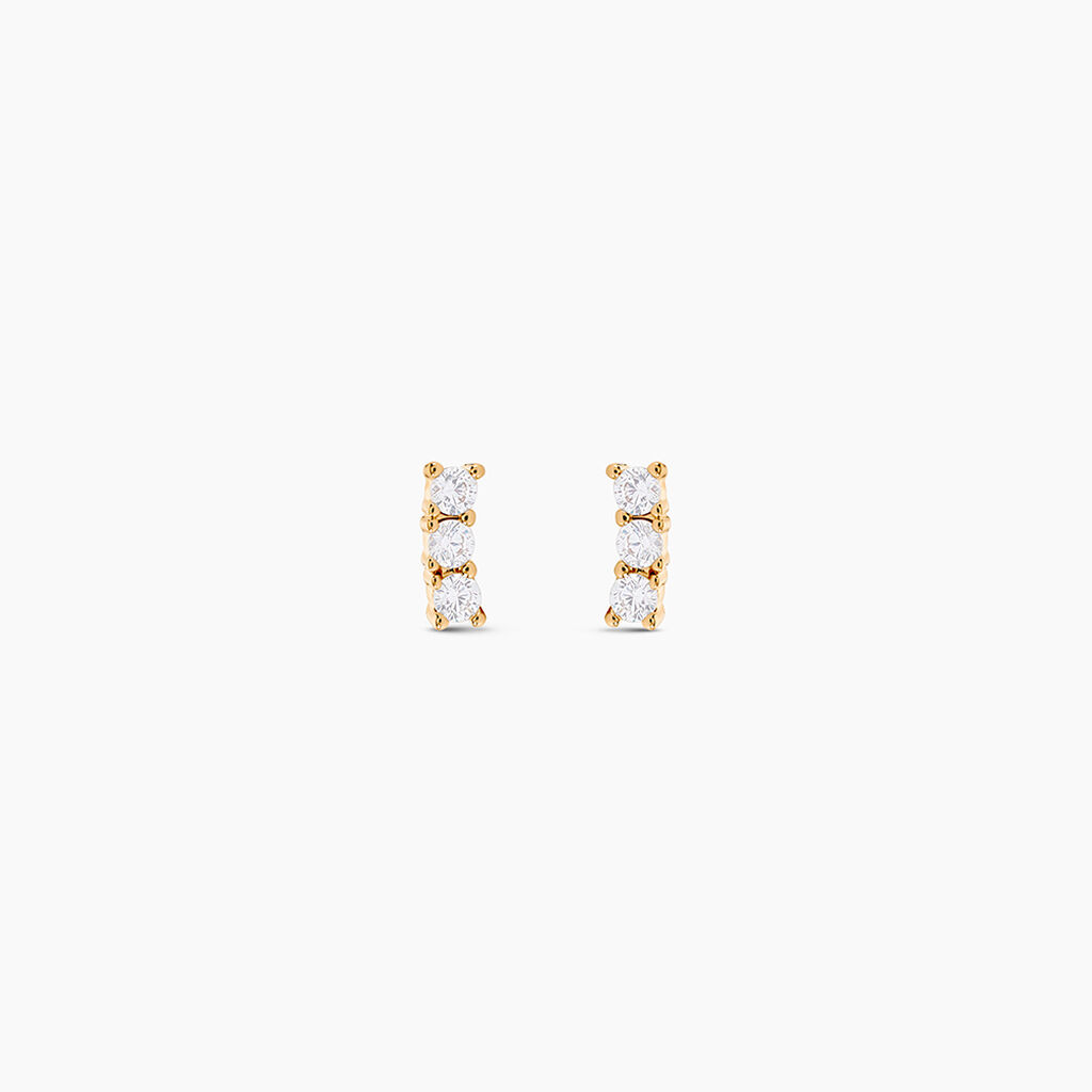 Boucles D'oreilles Puces Plaqu&eacute; Or Jaune Alodia Oxydes De Zirconium - Puces Femme | Marc Orian