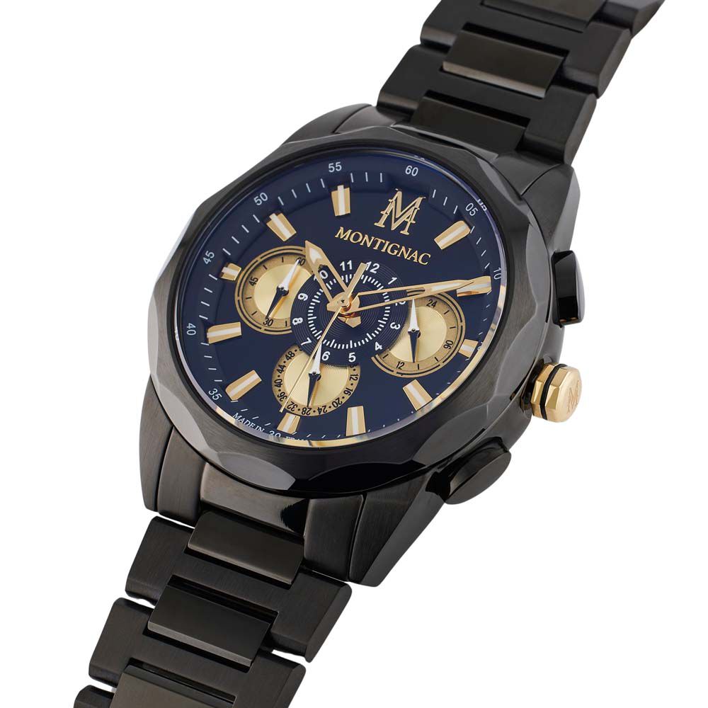 Montre Montignac Round Multifonction Noir - Montres étanches Homme | Marc Orian