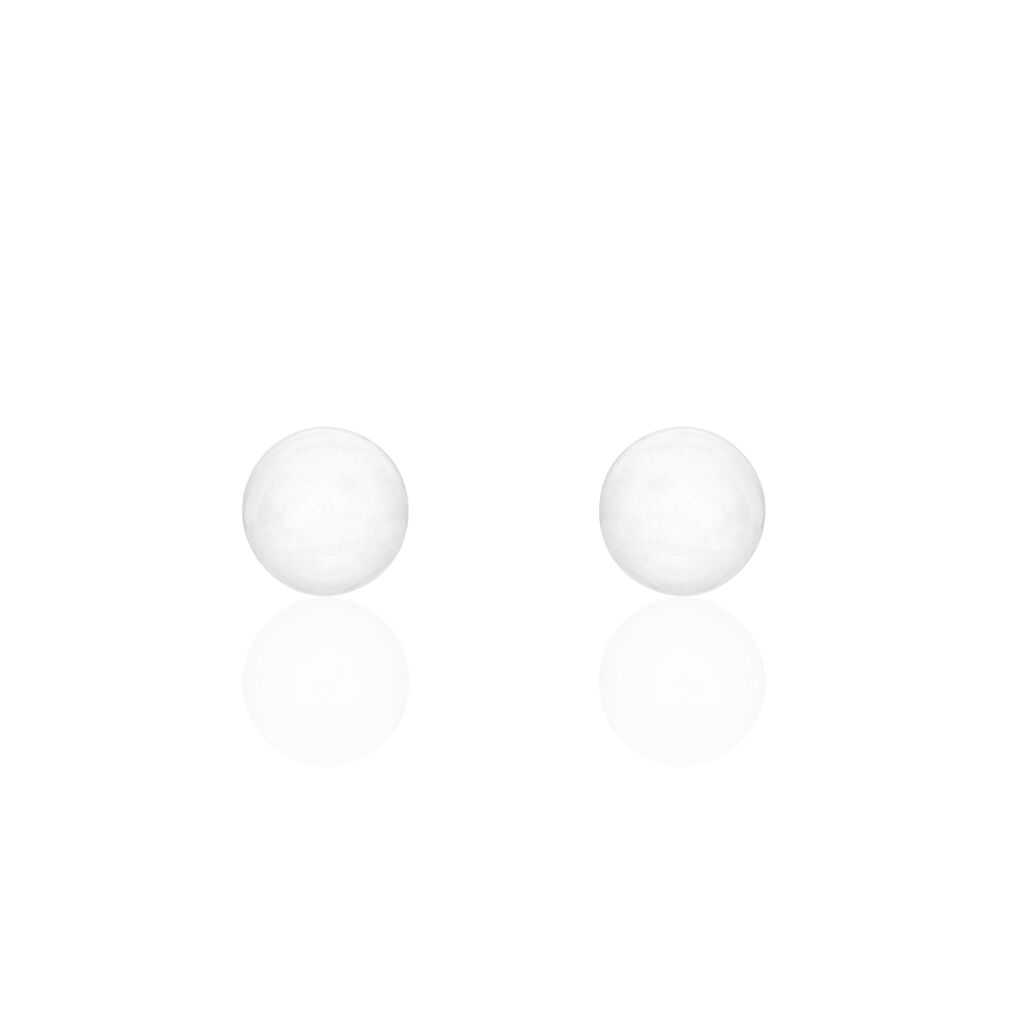 Boucles D'oreilles Puces Orbe Argent Blanc C&eacute;ramique - Puces Femme | Marc Orian