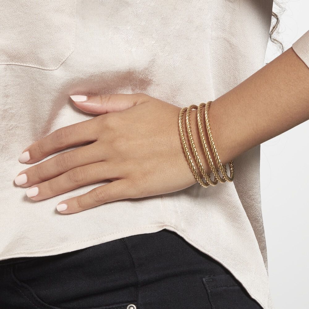 Jonc Ouvert Acier Doré Galaad - Bracelets joncs Femme | Marc Orian