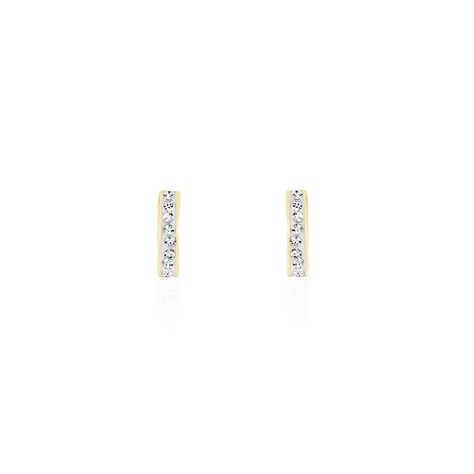Boucles D'oreilles Puces Youssa Barrettes Or Jaune Strass - Puces Femme | Marc Orian