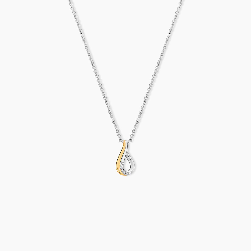 Collier Or Jaune Argent Blanc Oxyde De Zirconium - Colliers avec pierres Femme | Marc Orian